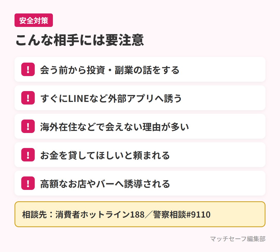 マッチングアプリで注意したい相手のチェックリスト