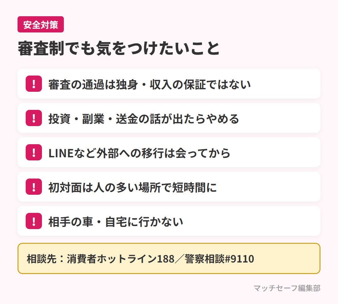 審査制マッチングアプリでも必要な安全対策のチェックリスト